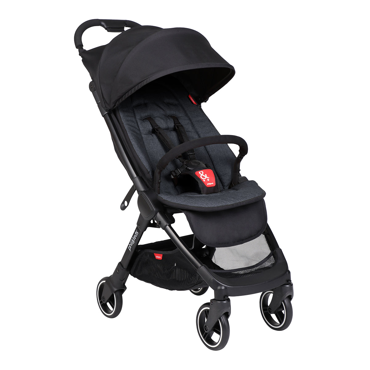 go™ 2020+ compact umbrella stroller with black coloured liner from three quarter_black