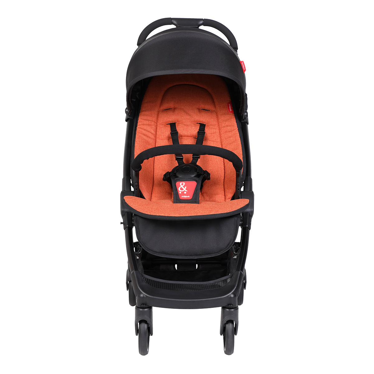 go™ 2020+ compact umbrella stroller with rust coloured liner from front angle_rust
