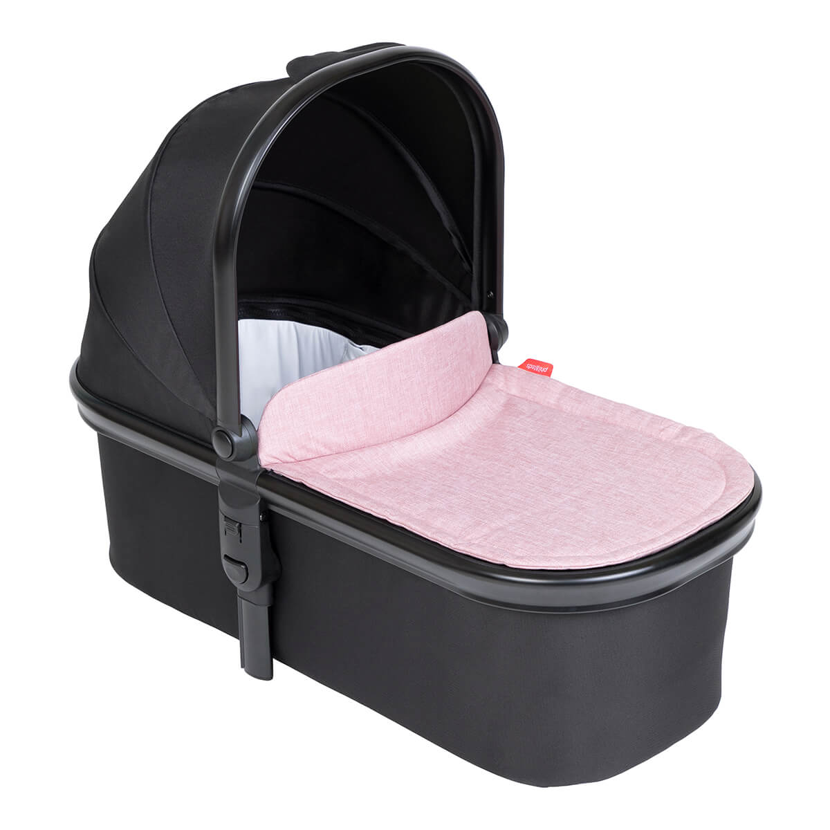 phil&teds snug carrycot with lid 3/4 view_blush