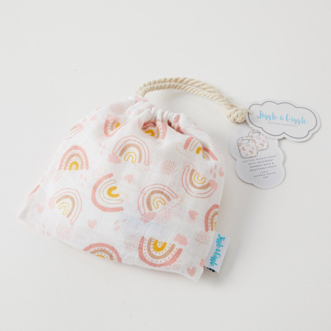 Pilbeam Printed Muslin Baby Bib - 2 Pack
