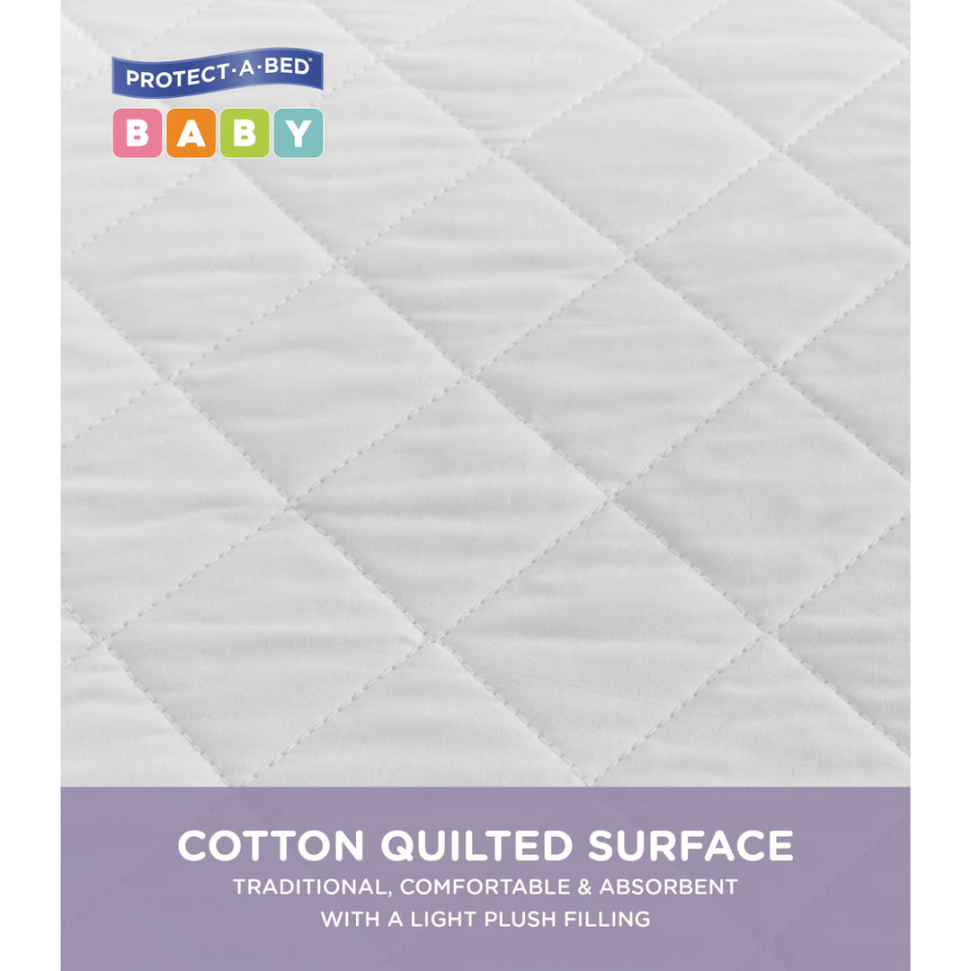Protect-A-Bed Quilted Cotton Fitted Cot Mattress Protector - 2 Pack