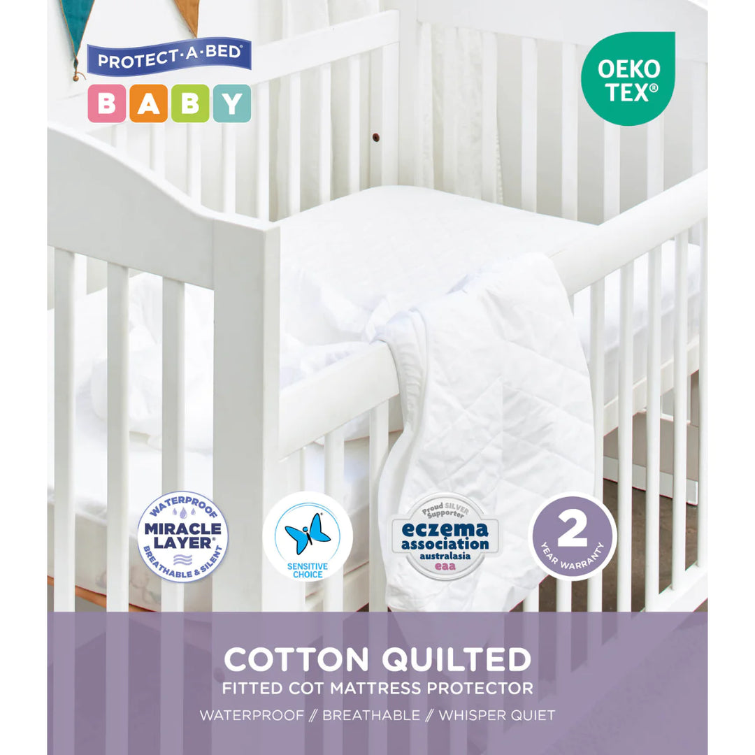 Protect-A-Bed Quilted Cotton Fitted Cot Mattress Protector