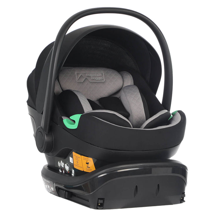 Mountain Buggy protect i-size baby capsule with isofix base three quarter view