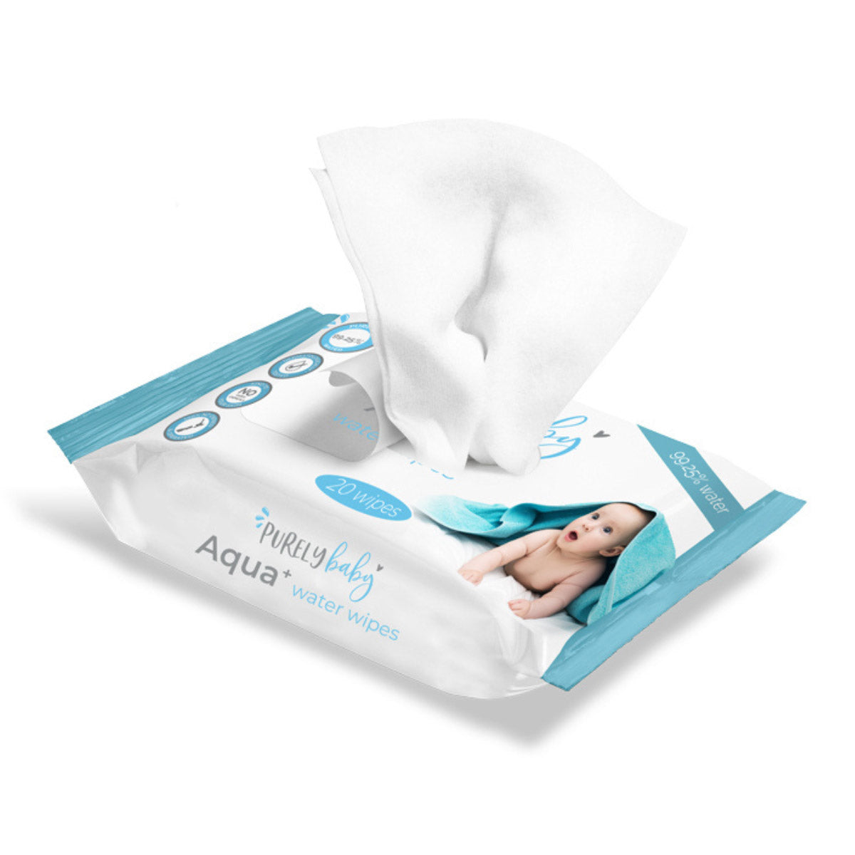 Purely Baby Aqua+ Water Wipes 20 Pack from Purely Baby NZ stock babycity