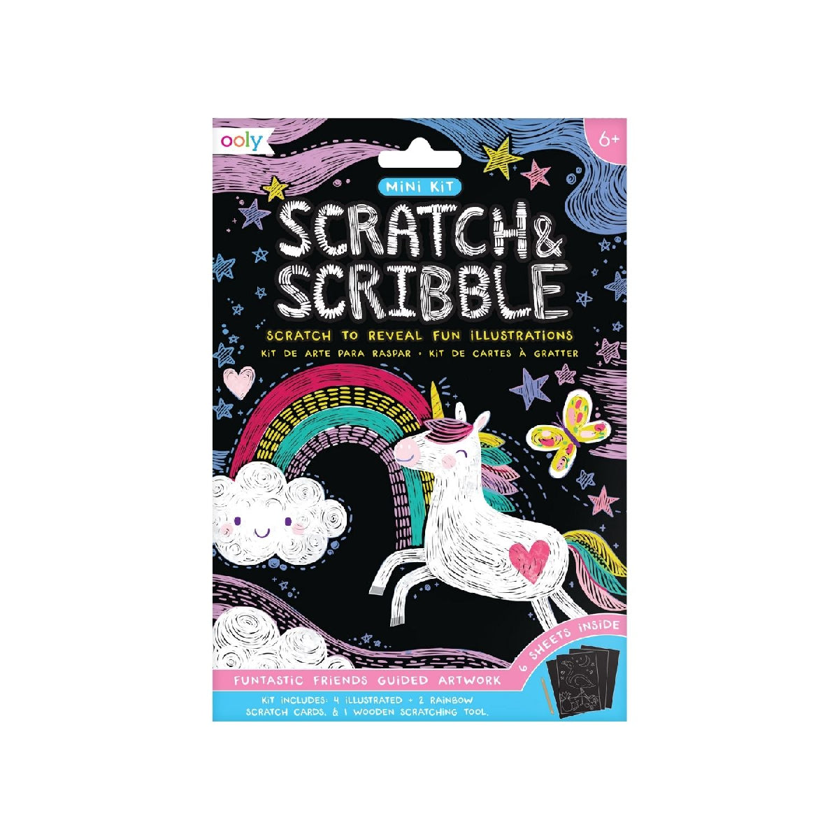 Ooly Mini Scratch & Scribble Art Kit - Funtastic Friends from Ooly NZ stock babycity