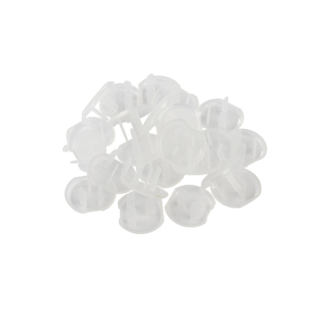 White plastic beads on a white background