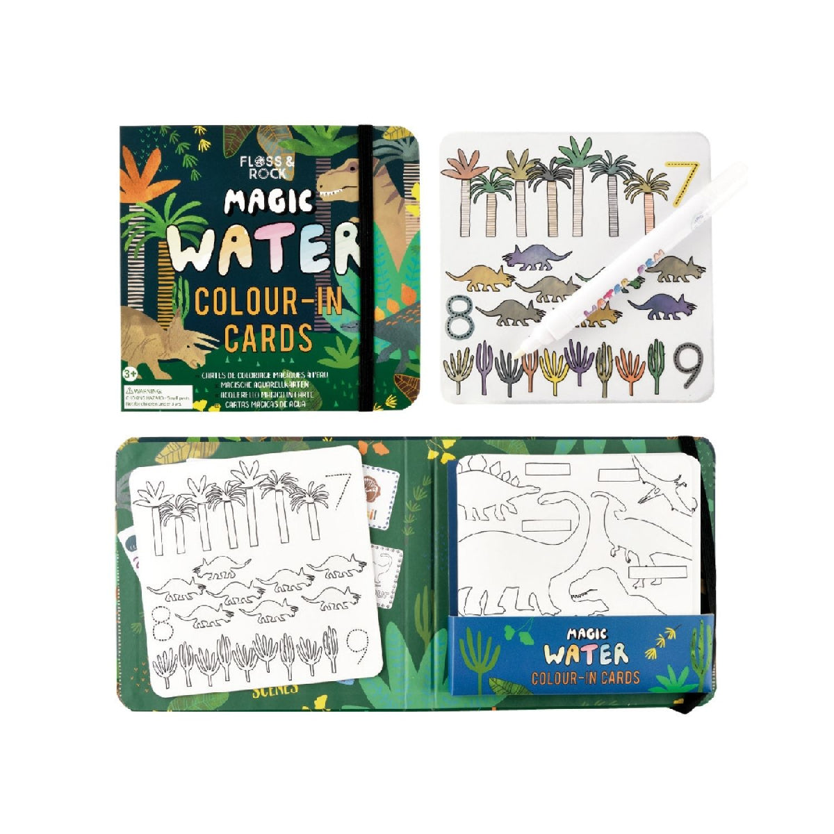Floss & Rock Dinosaur - Magic Colour Changing Water Cards from Floss & Rock NZ stock babycity