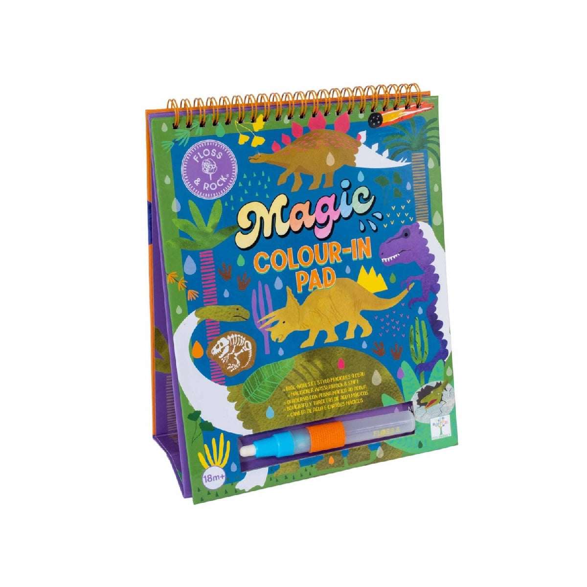 Floss & Rock Dinosaur - Magic Colour Changing Watercard Easel and Pen from Floss & Rock NZ stock babycity