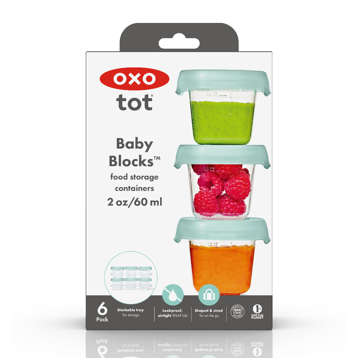OXO Tot baby food storage containers packaging on a white background