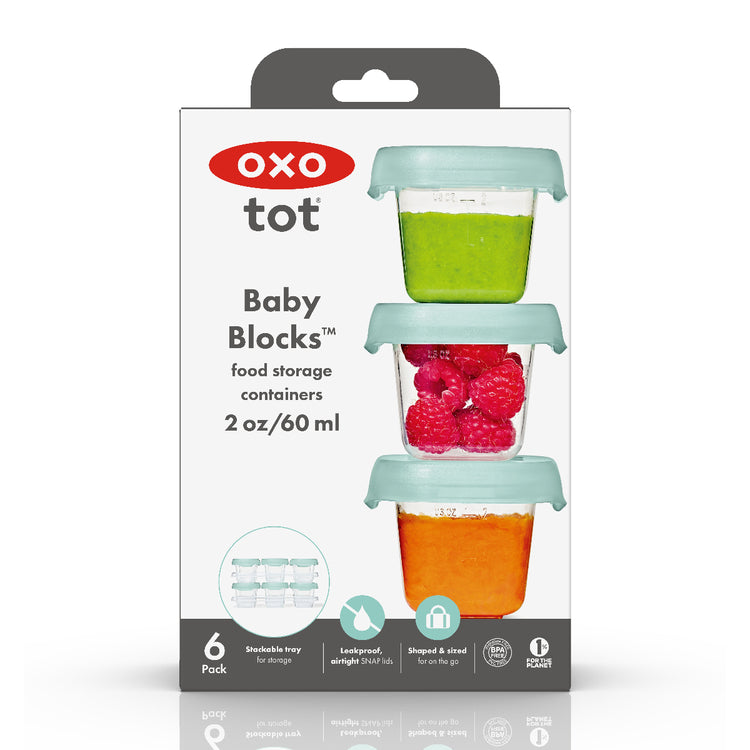 OXO Tot baby food storage containers packaging on a white background