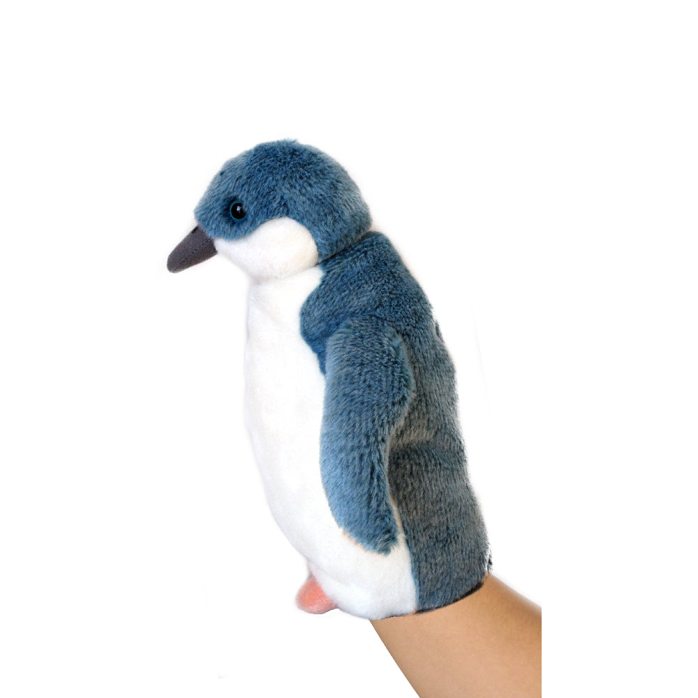 Antics Blue Penguin Sound Puppet from Antics NZ stock babycity