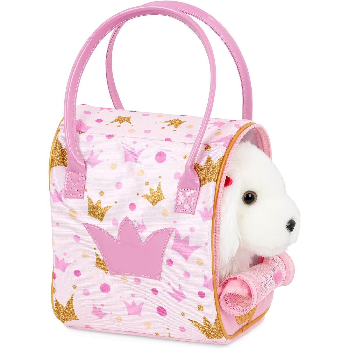Pucci Pup Plush Pup & Pink Crown Glam Bag from Pucci Pup NZ stock babycity