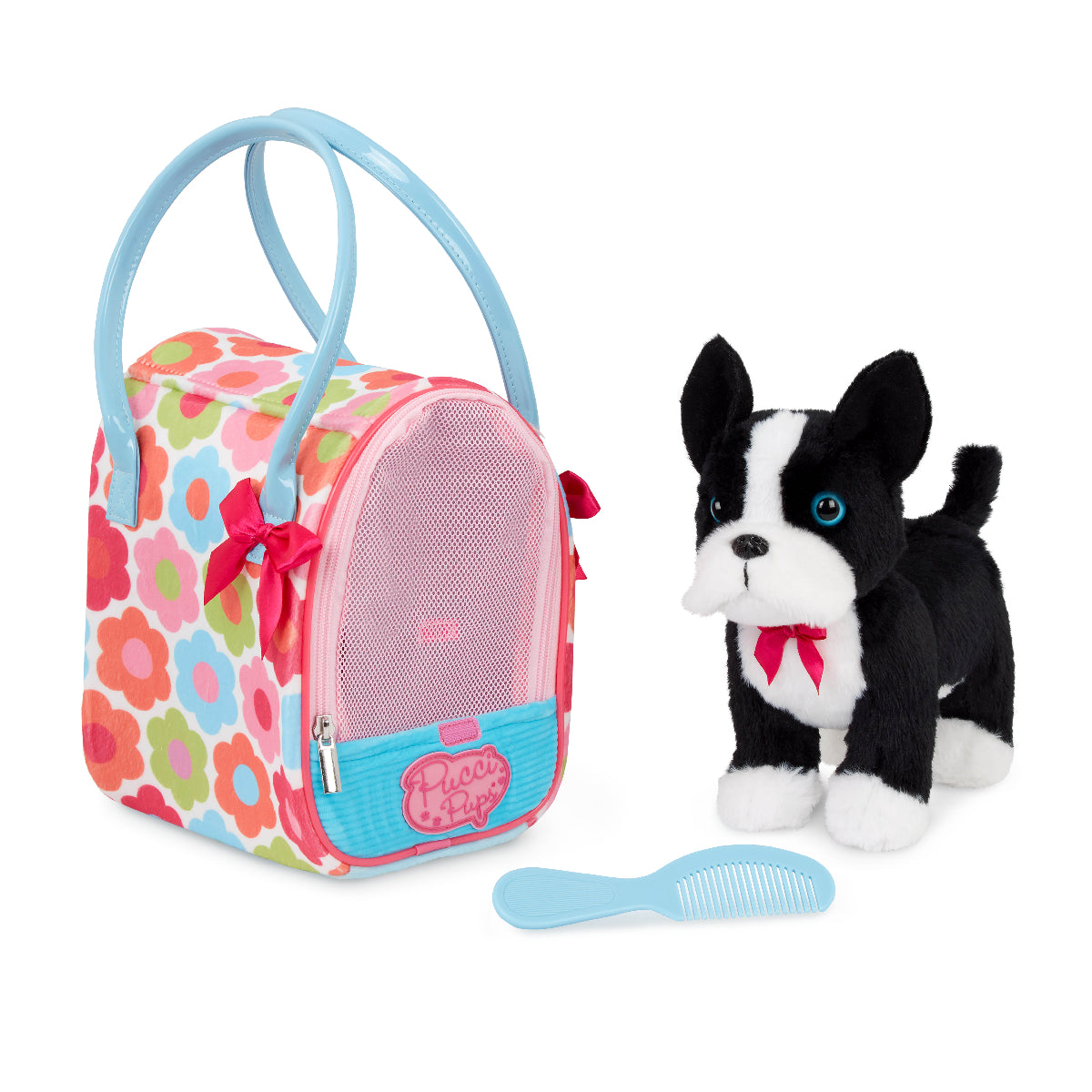 Pucci Pup Plush Pup & Flower Print Glam Bag from Pucci Pup NZ stock babycity