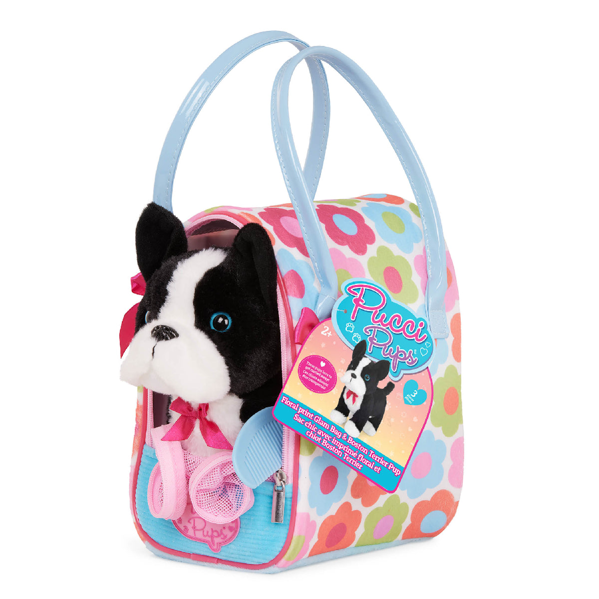 Pucci Pup Plush Pup & Flower Print Glam Bag from Pucci Pup NZ stock babycity