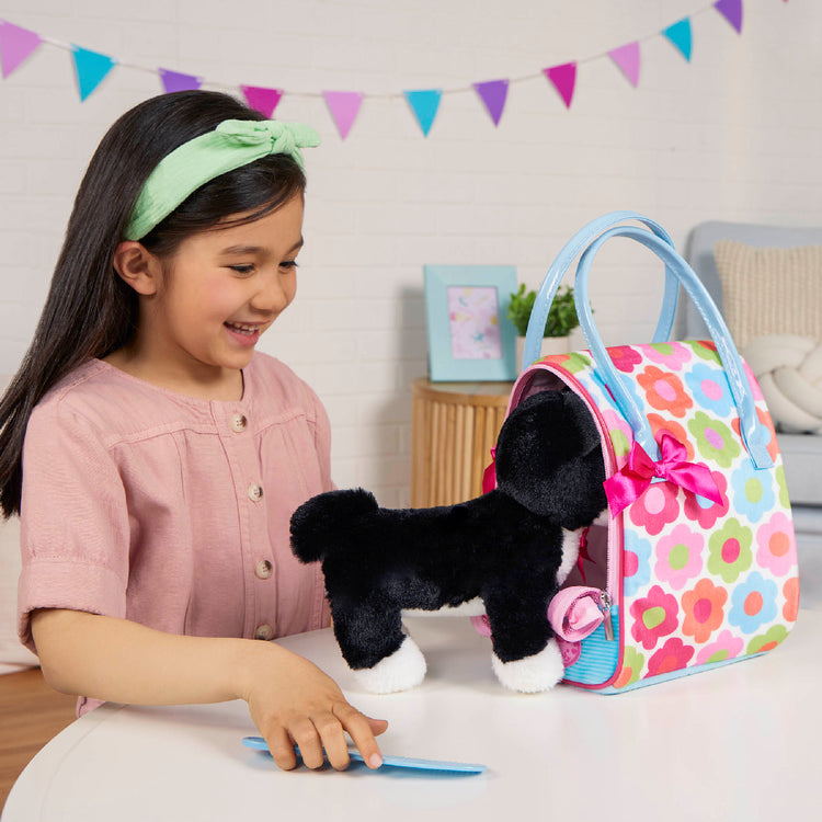 Pucci Pup Plush Pup & Flower Print Glam Bag from Pucci Pup NZ stock babycity