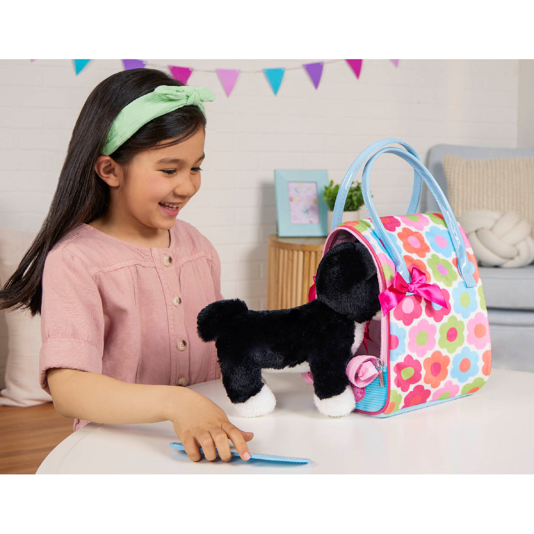 Pucci Pup Plush Pup & Flower Print Glam Bag from Pucci Pup NZ stock babycity