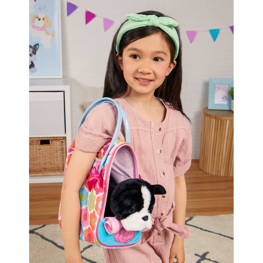 Pucci Pup Plush Pup & Flower Print Glam Bag from Pucci Pup NZ stock babycity