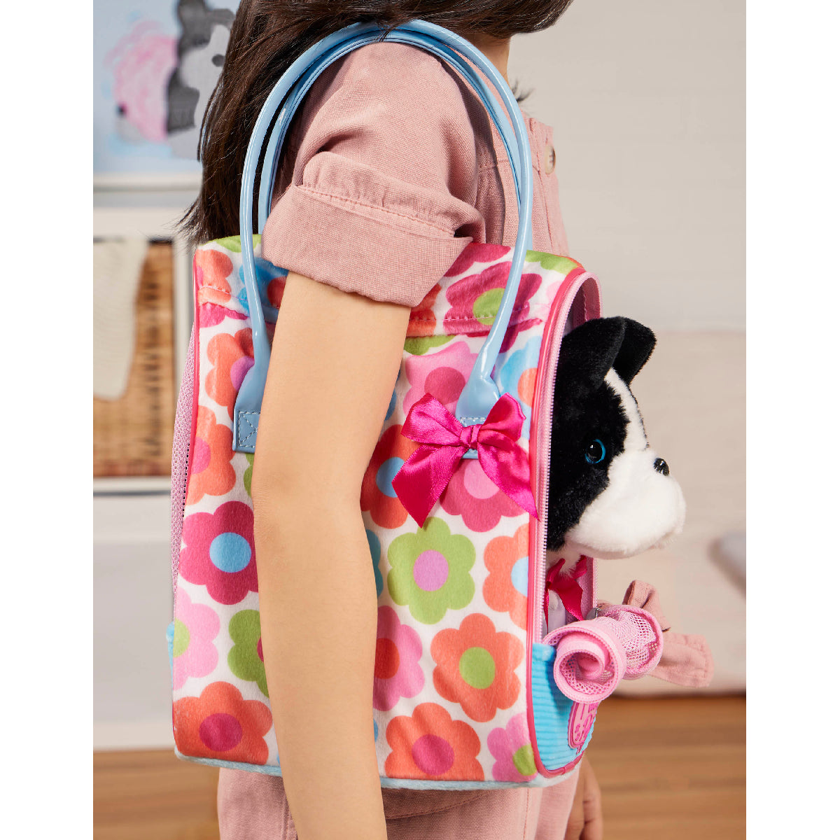 Pucci Pup Plush Pup & Flower Print Glam Bag from Pucci Pup NZ stock babycity