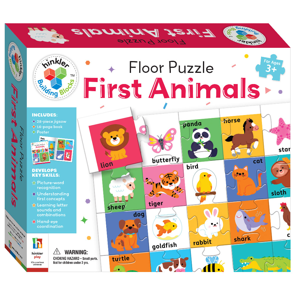Hinkler Gift Building Blocks Floor Puzzle First Animals from Hinkler NZ stock babycity
