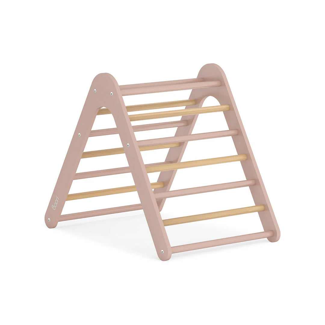 Wooden climbing triangle toy on a white background
