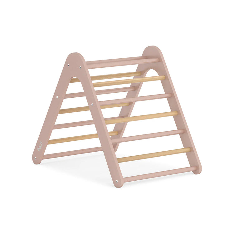Wooden climbing triangle toy on a white background