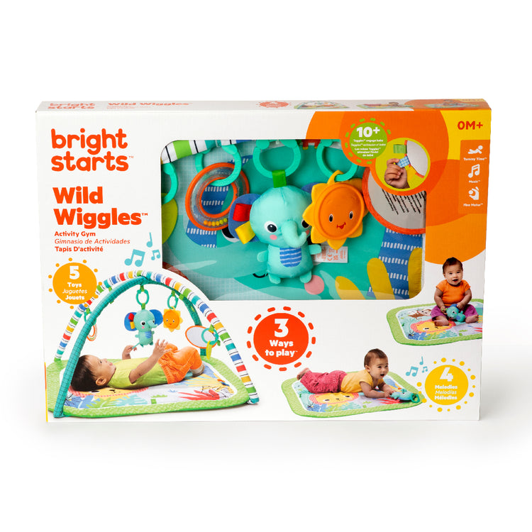Bright Starts Wild Wiggles activity gym packaging on a white background