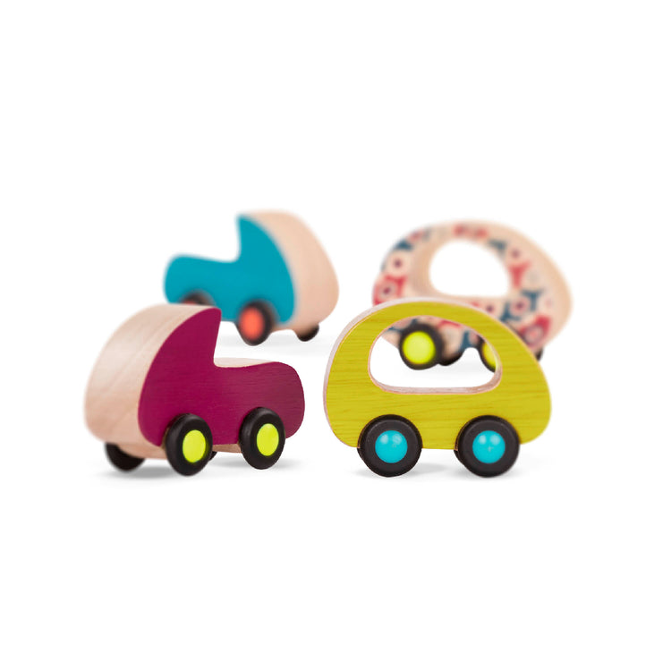 B.Toys B. Free Wheee-lees Mini Wooden Cars 6 pk from B. Toys NZ stock babycity