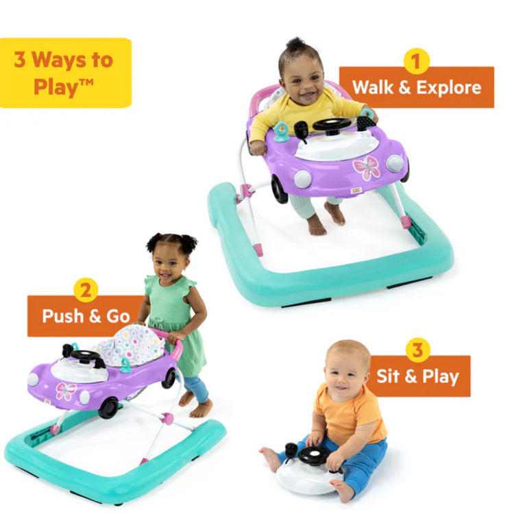 Baby walker with three modes of play on a white background