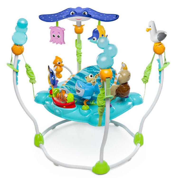 Children's ocean-themed activity center with various sea creature toys on a white background