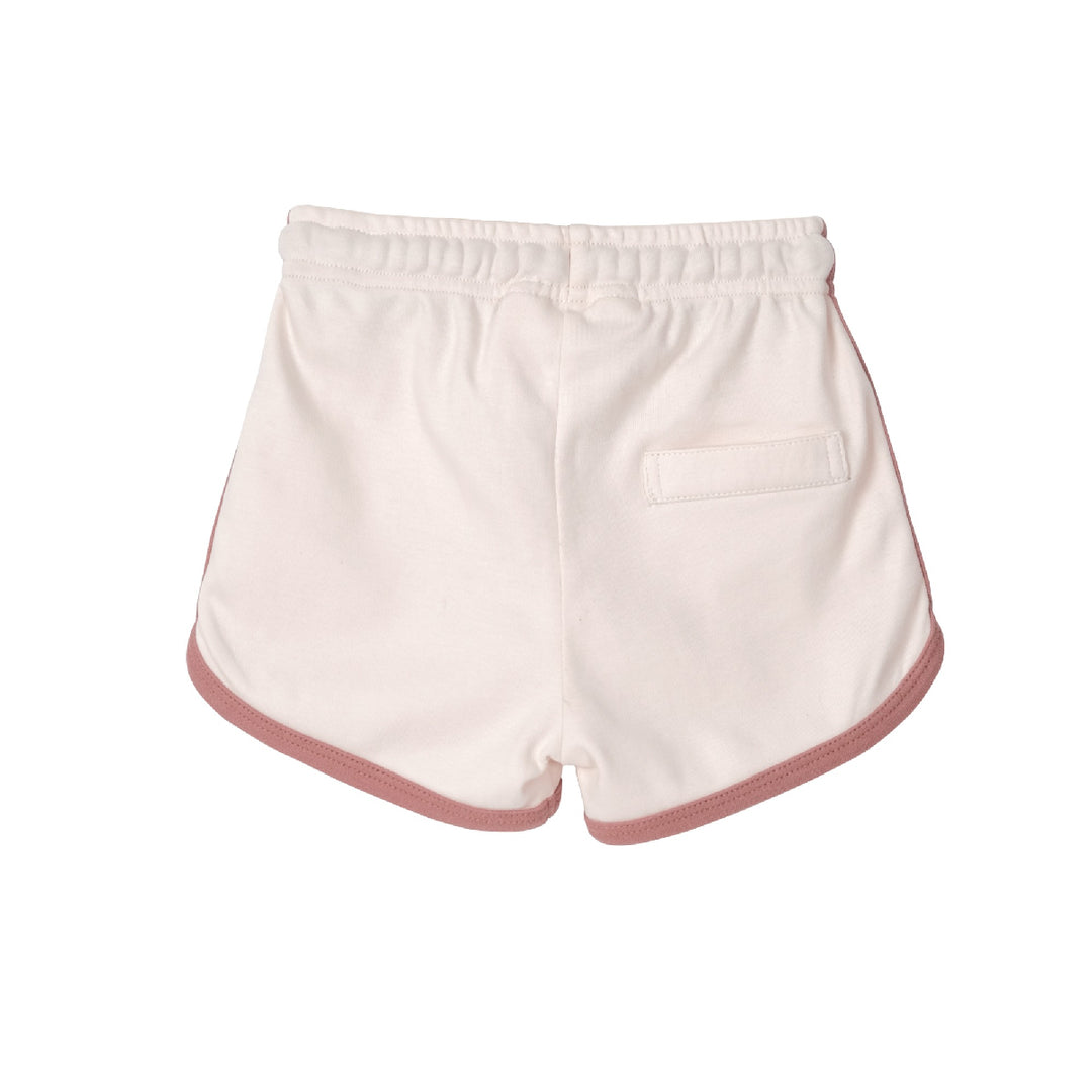 Pink shorts with a white background