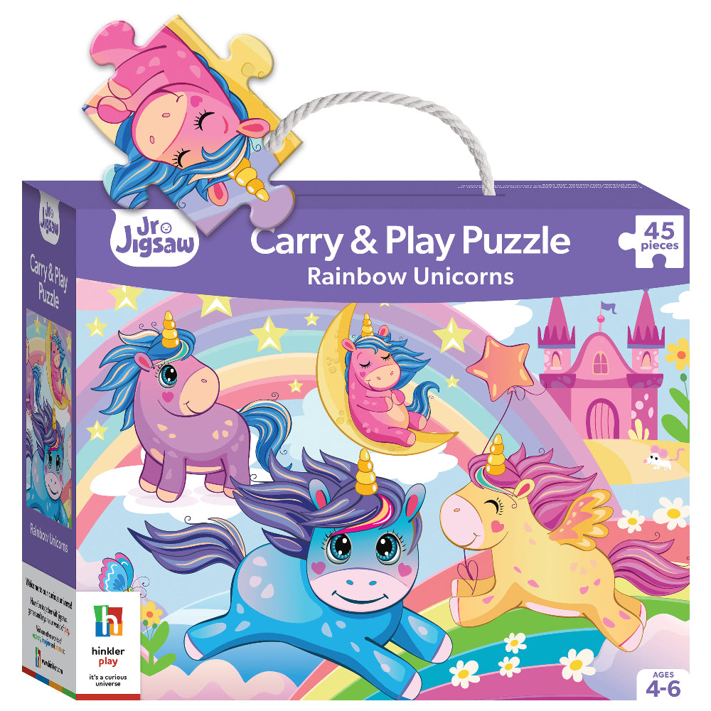 Hinkler Gift Junior Jigsaw Carry & Play Rainbow Unicorns from Hinkler NZ stock babycity