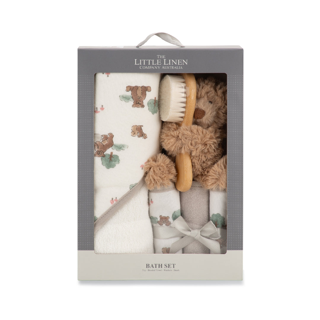 Little Linen Bath Gift Set Willow bear