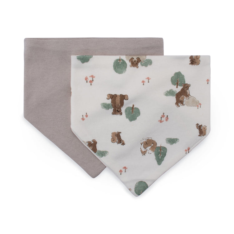 Little Linen Jersey Bib 2pk Willow Bear from Little Linen NZ stock babycity