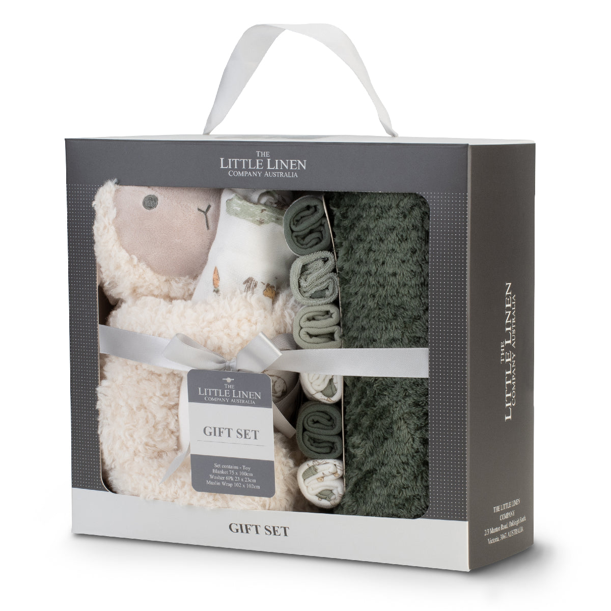 Little Linen Boxed Gift Set Farmyard Lamb from Little Linen NZ stock babycity