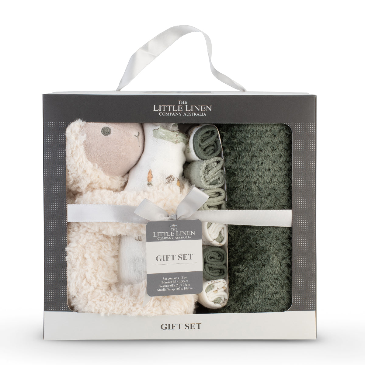 Little Linen Boxed Gift Set Farmyard Lamb from Little Linen NZ stock babycity