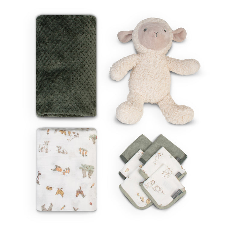 Little Linen Boxed Gift Set Farmyard Lamb from Little Linen NZ stock babycity