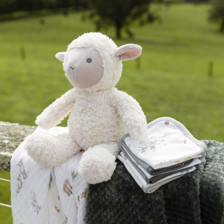 Little Linen Boxed Gift Set Farmyard Lamb from Little Linen NZ stock babycity