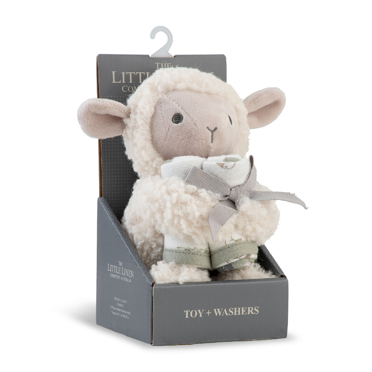 Little Linen Plush Toy & Washer Farmyard Lamb from Little Linen NZ stock babycity