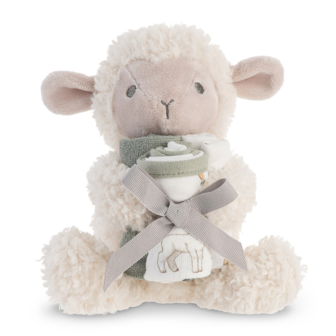 Little Linen Plush Toy & Washer Farmyard Lamb from Little Linen NZ stock babycity