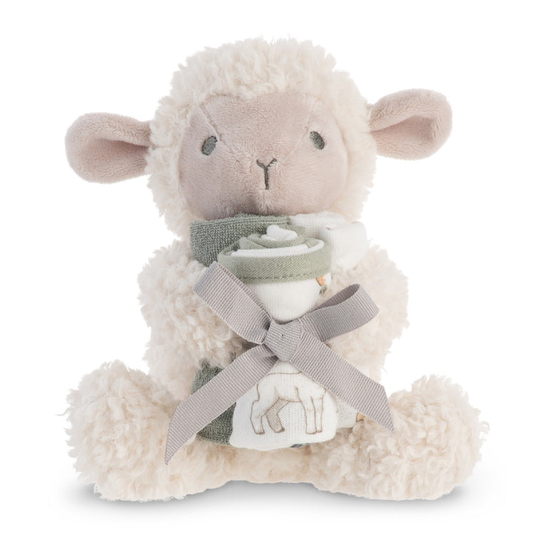 Little Linen Plush Toy & Washer Farmyard Lamb from Little Linen NZ stock babycity