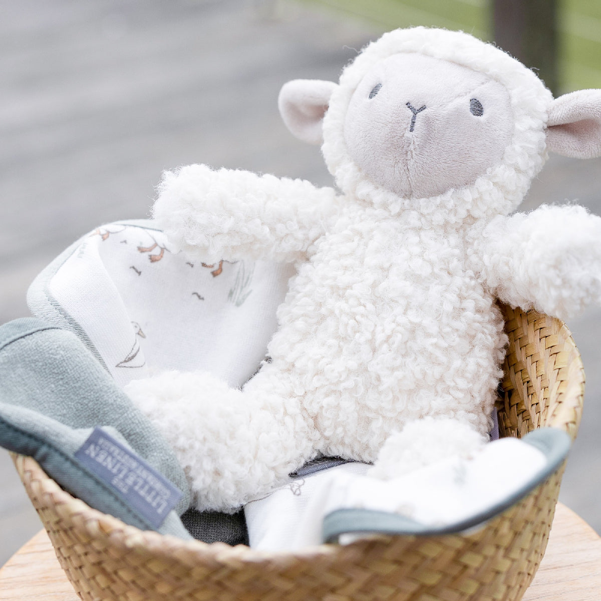 Little Linen Plush Toy & Washer Farmyard Lamb from Little Linen NZ stock babycity
