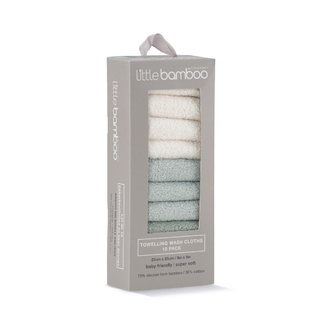 Little Bamboo Towelling Washer 10 Pack – ultra-soft bamboo towelling washcloths for babies, premium NZ stock, babycity