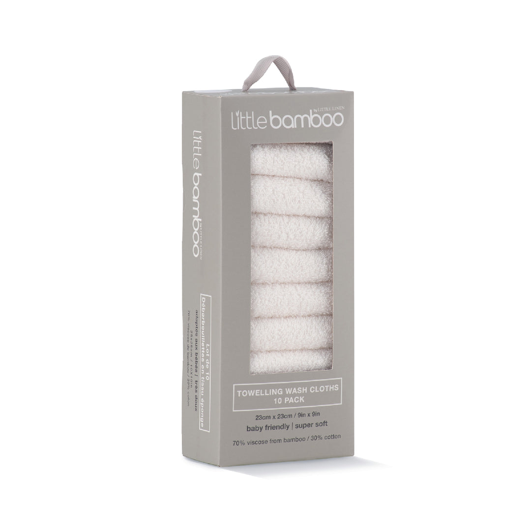 Little Bamboo Towelling Washer 10 Pack – ultra-soft bamboo towelling washcloths for babies, premium NZ stock, babycity