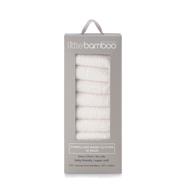 Little Bamboo Towelling Washer 10 Pack – ultra-soft bamboo towelling washcloths for babies, premium NZ stock, babycity