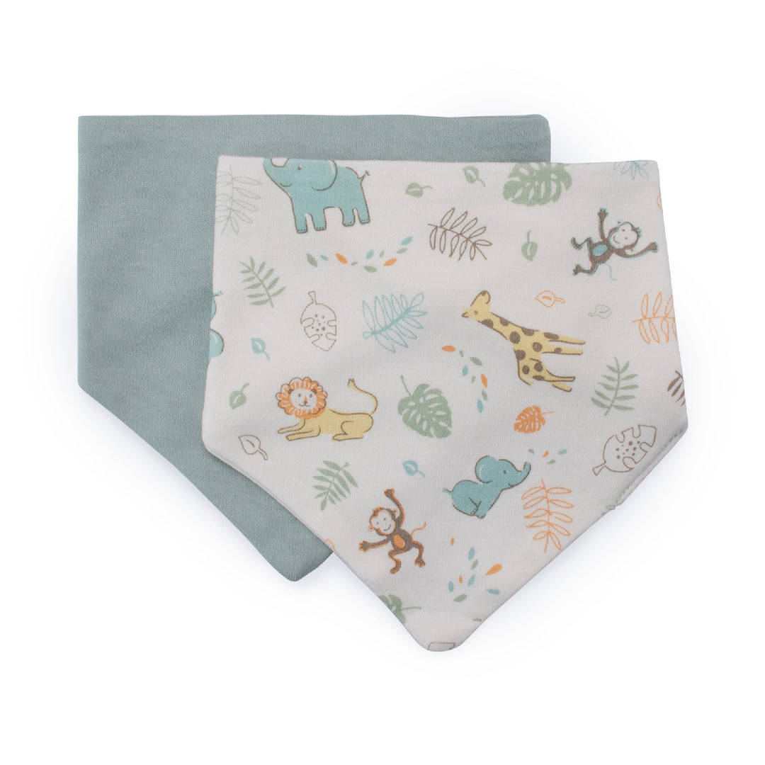 Little Linen Jersey Bib 2pk Savanna Giraffe from Little Linen NZ stock babycity