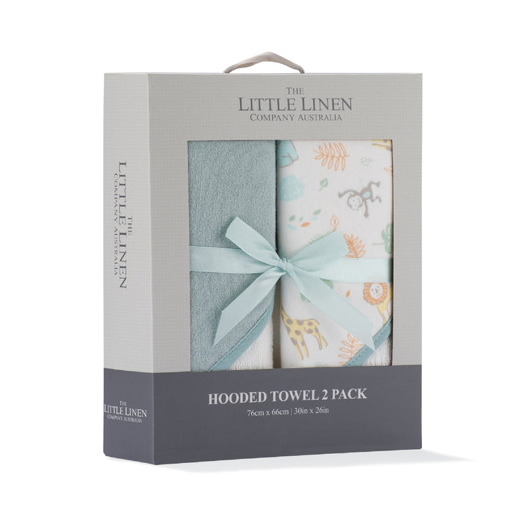 Little Linen Hooded Towel 2pk Savannah Giraffe from Little Linen NZ stock babycity