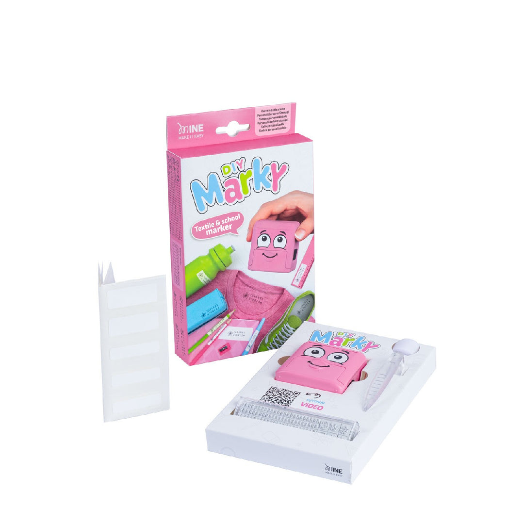 Zline Markky toy packaging with pink character on a white background