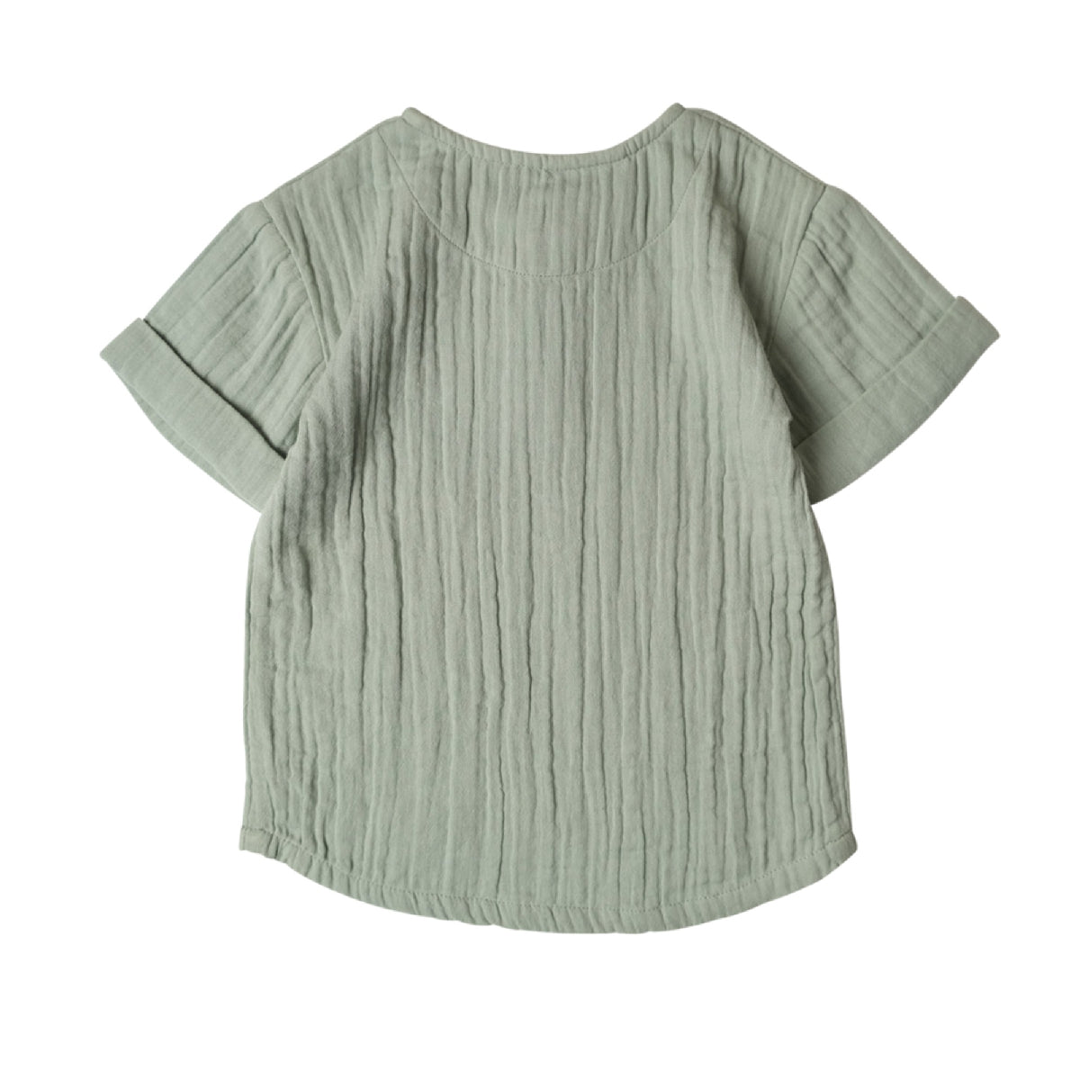 Light green textured shirt on a white background