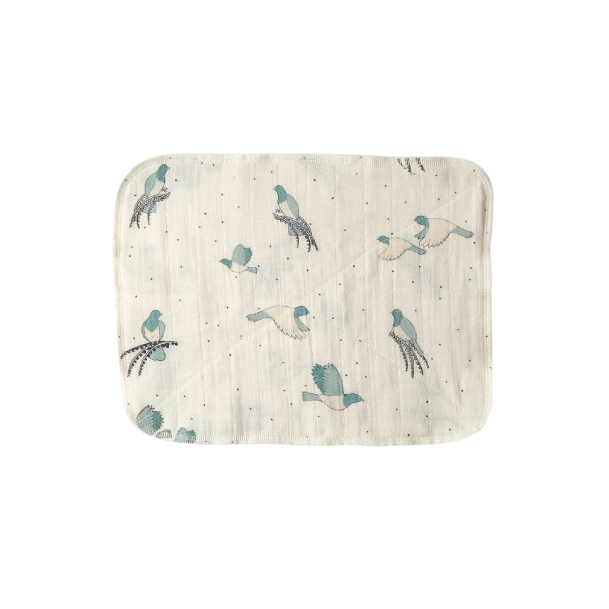 Baby blanket with bird pattern on a white background