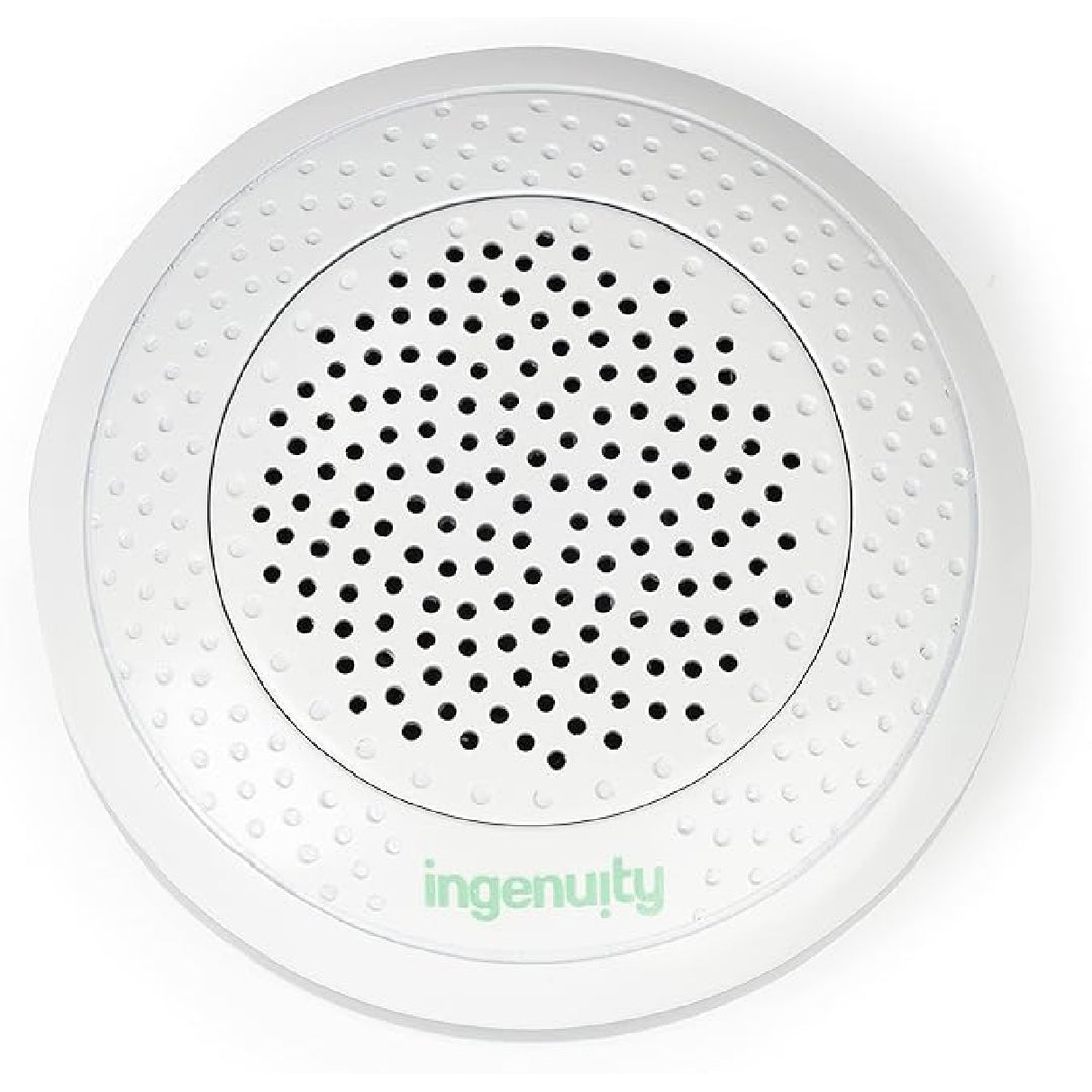 Round white device with black perforated center and 'ingenuity' branding on a white background